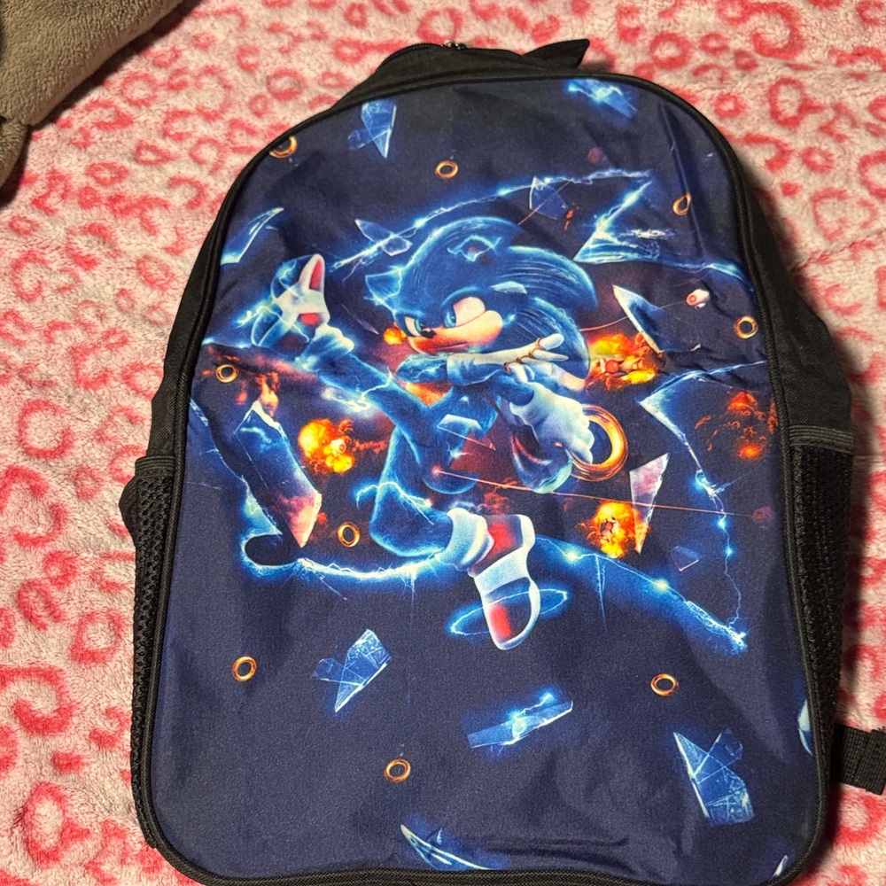 Blue Sonic Themed Backpack